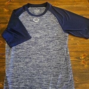 Men's Evoshield Dri-fit Navy/Gray Baseball Raglan shirt, size S